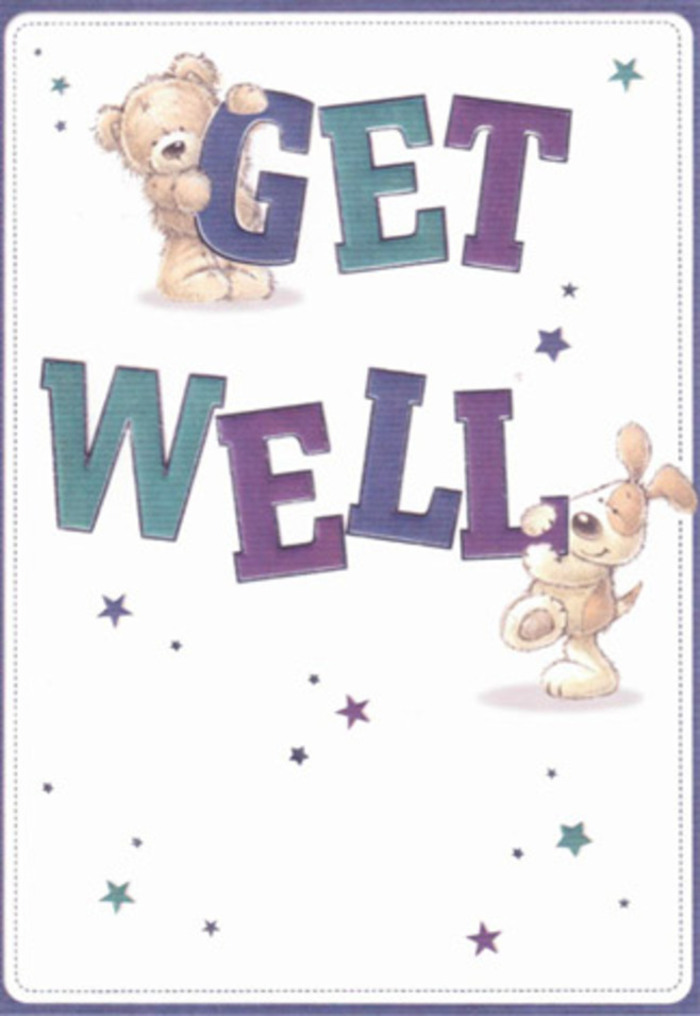 This delightfully illustrated get well card is a heartfelt piece of encouragement, conjuring the same spirit of community care that defines West Norwood. The design centers on two whimsical friends-a soft, honey-brown bear and a lively, long-eared puppy-who joyously position themselves around oversized letters spelling 'Get Well.' Each word leaps off the page, their edges shaded in aquas and purples that catch the eye just as a local florist's display brightens Norwood High Street. Danced across the background are playful stars in gradient blues and violets, shimmering like tiny well-wishes drifting through the air, reminiscent of the cheerful sounds around Norwood Park during healing spring days. There's near-tactile depth in the illustration: you can almost feel the plush nap of the bear's fur and the puppy's velvety ears, crafted with as much care as arranging soft blooms in a vase. This card begs to be paired with fresh flowers-a combined gesture radiating comfort and unwavering support. Thoughtfully balanced, airy and bright, the scene is a gentle invitation to healing and hope from the heart of West Norwood, crafted with the same reassuring touch you'd expect from a trusted neighbourhood florist.