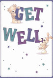 The spirit of encouragement and trust found in West Norwood shines through in this cheerful get well card. Two adorable illustrated friends-a cuddly teddy and an eager puppy-are brought to life in gentle creams and browns, each playfully interacting with oversized, vibrant 'Get Well' letters painted in bold shades of indigo and teal. Against a soft, luminous background, these vivid colors pop warmly, creating a scene reminiscent of sunlight streaming into a local flower shop on a hopeful morning. Twinkling across the card are hand-drawn stars in purple and blue, little bursts of optimism echoing the lively communities around SE27. The visual textures-the bear's plush fur, the puppy's floppy ears-are so expressive you can almost sense their comforting embrace. Every detail feels selected to soothe: from the rounded fonts echoing the smooth petals in a freshly tied bouquet, to the playful poses meant to spark a reassuring smile. This card, much like a thoughtful arrangement from Florist West Norwood, offers genuine comfort-an ideal gesture for anyone seeking a gentle lift in their recovery, delivered with local warmth and care.
